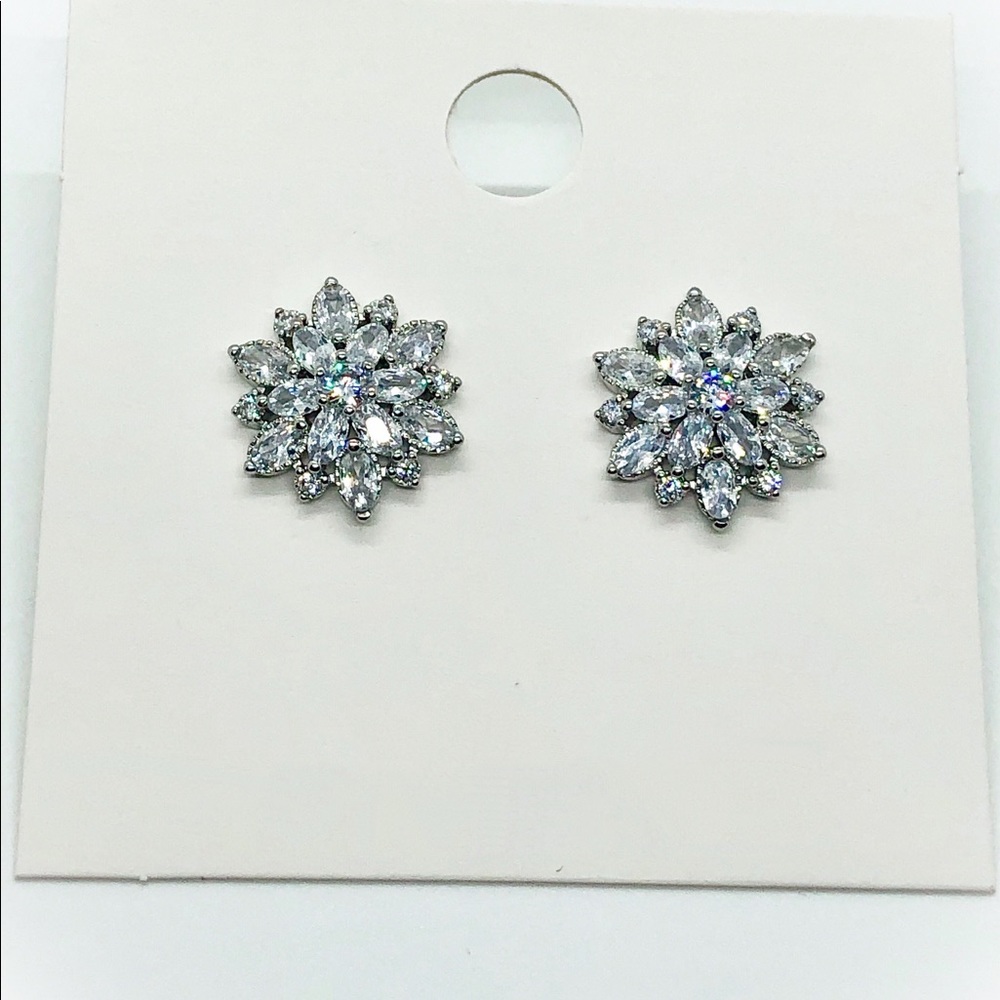 Cubic Zirconia Formal Silver Earrings - Picture 3 of 8